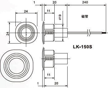 LK-150S 金屬門用隱藏式磁磺開關規格