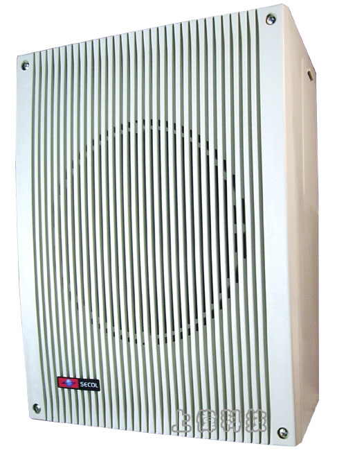 TS-822 SECOL PA廣播用雙音圈音量可調箱型喇叭-塑鋼白色箱型壁掛15W/10W承受功率