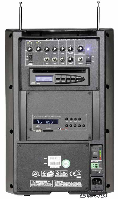 WDA-282DR SHOW雙頻攜帶式無線擴音機-100W輸出功率內建CD/SD/USB MP3