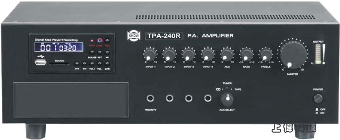 TPA-240R SHOW模組式公共廣播擴音機-240W輸出功率內建USB MP3/SD錄放音器