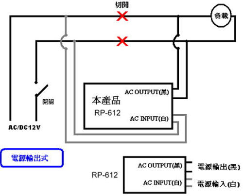 RP-612 室外防水型紅外線感應自動開關配線範例