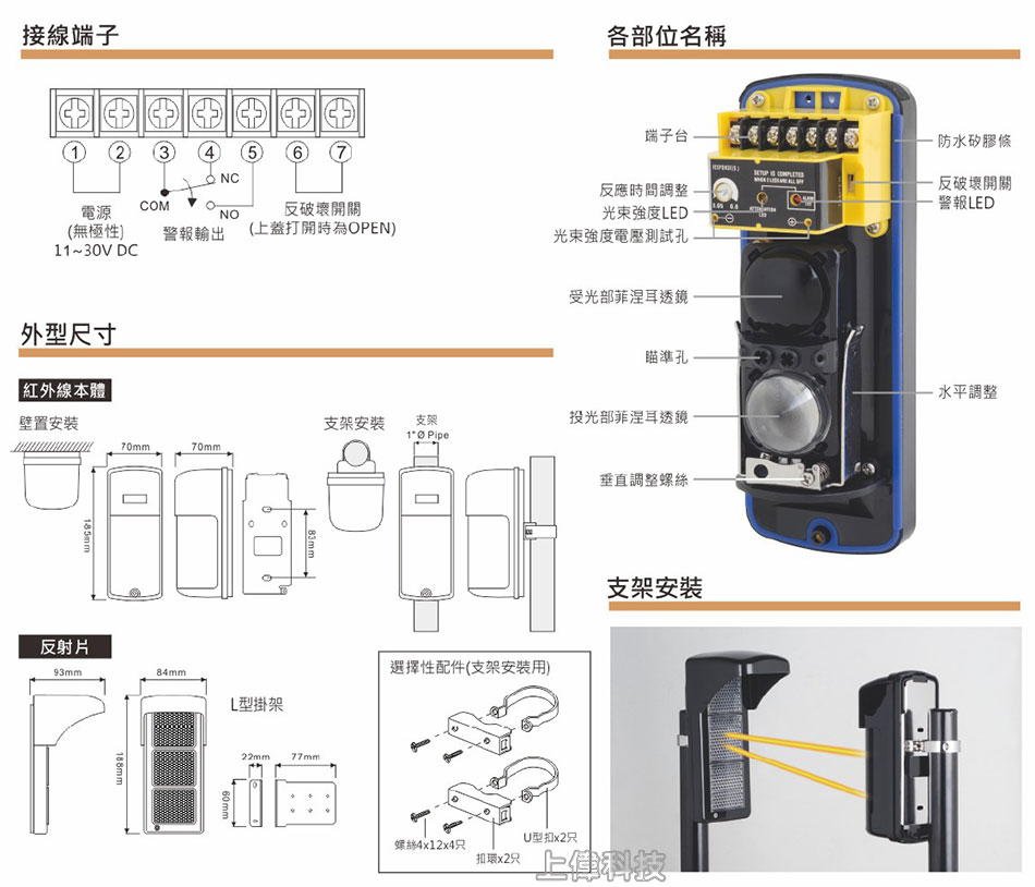 LK-16HR 室內外用反射式紅外線偵測器
