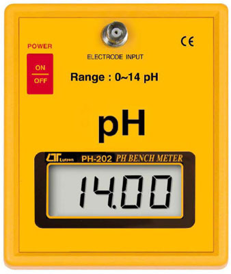 PH-202檯面式酸檢計-測量範圍:0 ~ 14.00PH'精確度:± 5%'校正調整:PH-4(斜率調整), PH-7(零點調整)'正面具有防水功能,由上偉科技專業銷售'工程安裝'維修服務,洽詢電話02-22267567(代表號)由專人服務