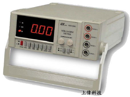 MO-2002桌上型微阻計-測量範圍:0.01m ~ 20K歐姆'採四線式測量,可準確測量及低阻抗值'精確度:±0.2%'具有過高/過低範圍警報(Hi/Lo)設定'具有燈光及峰鳴判別指示功能(警報設定)'內建過載保護裝置'電源:AC110V或220V兩種選擇,由上偉科技專業銷售'工程安裝'維修服務,洽詢電話02-22267567(代表號)由專人服務