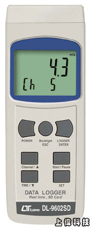 DL-9602SD 資料集錄器-適用 Lutron 所生產具有RS-232輸出介面之儀錶'即時將儀表輸出數據紀錄儲存於SD記憶卡 , 資料可下載到Excel,座圖表分析 ' 內建時間功能,時間顯示及時間記錄功能'自動記錄取樣時間:2秒~8時59分59秒'手動記錄,即時紀錄數據,可設定99組數據文件'紀錄比數:可達數百萬數據資料,由上偉科技專業銷售'工程安裝'維修服務,洽詢電話02-22267567(代表號)由專人服務