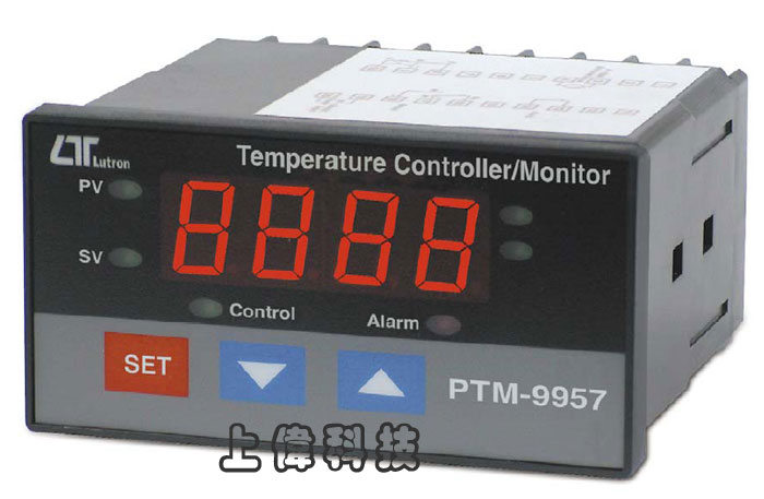 PTM-9957 溫度控制顯示錶-溫度範圍:PT-100 range : -199.9 to 850.0 ℃,Type K range : -100.0 to 1300 ℃,Type J range : -100.0 to 1200 ℃,Type T range : -100.0 to 400 ℃,Type E range : -100.0 to 900 ℃'Type R range : 0 to 1700 ℃'Type S range : 0 to 1500 ℃'上限或下限範圍設定及警報設定功能'上限或下限設定及警報設定繼電器輸出'工作電源:AC90 ~ 264V (50/60HZ)'RS-232 / USB 連接介面,由上偉科技專業銷售'工程安裝'維修服務,洽詢電話02-22267567(代表號)由專人服務