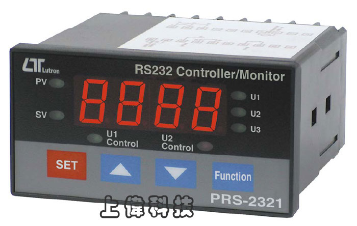 PRS-2321 RS-232控制顯示錶-搭配路昌電子所生產具有 RS-232 輸出介面之儀錶 . 接受 RS-232 訊號作顯示及控制'可接受雙視窗顯示儀表 , 最多可達 3 視窗儀錶 (單一儀錶)'可同時收受兩組 RS-232 訊號做控制 (同一儀錶)'上限或下限範圍設定 (繼電器開/關) 內建兩組控制繼電器'工作電源:AC90 ~ 264V (50/60HZ)'RS-232 / USB 連接介面,由上偉科技專業銷售'工程安裝'維修服務,洽詢電話02-22267567(代表號)由專人服務