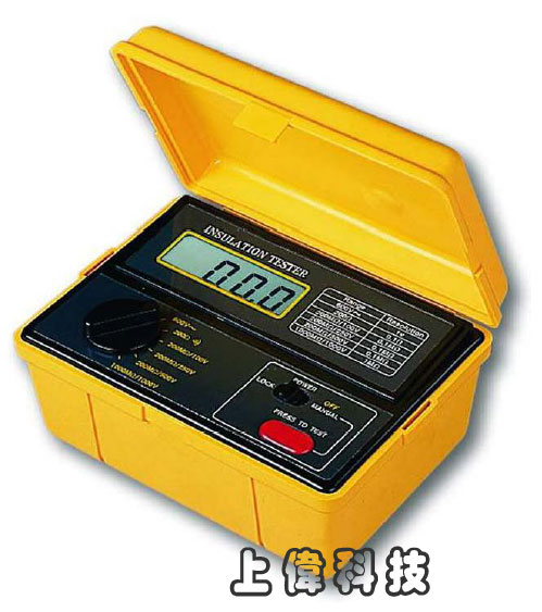 DI-6300絕緣阻抗測試器-測量範圍:絕緣阻抗:200M歐姆 / 100V,200M歐姆 / 250V,200M歐姆 / 500V,1000M歐姆 / 1000V ±3% '交流電壓:0 ~ 600V ±1%'電阻:0.1 ~ 200歐姆±1%'內建過載保護裝置及電力不足指示功能'採用大型液晶顯示器,容易讀取,由上偉科技專業銷售'工程安裝'維修服務,洽詢電話02-22267567(代表號)由專人服務