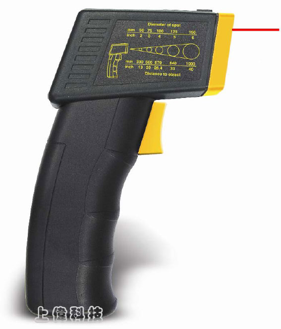 TM-959 紅外線溫度計-測量範圍 : -30 ~ 305°C ± 3%'解析度 : 0.5°C'放射率調整 : 0.20 ~ 1.00'攝氏(°C) / 華氏(°F)單位選擇'距離與量測點比(D:S)=7:1'具 LED 紅光指引'自動背光及自動讀值鎖定功能,由上偉科技專業銷售'工程安裝'維修服務,洽詢電話02-22267567(代表號)由專人服務