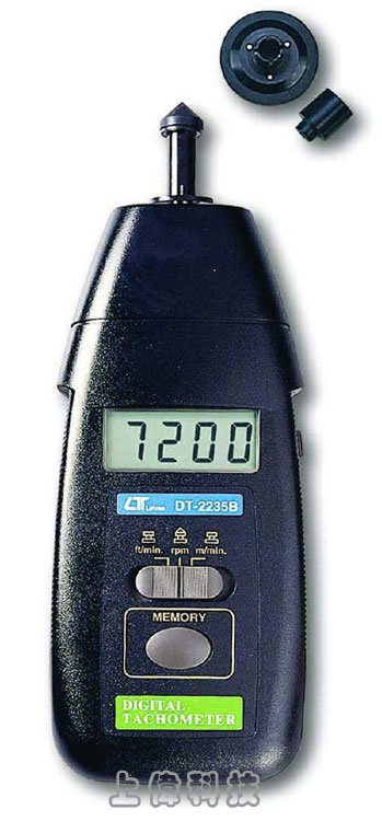 DT-2235B接觸式轉速計-測試範圍 : 0.5 ~19999 RPM'線速度測試範圍 : 0.05 ~ 1999.9 公尺/分鐘'0.2~6560 英呎/分鐘'5位數液晶顯示器'精確度 : ±0.05%'可記錄測量過程中之最大/最小/最後值,由上偉科技專業銷售'工程安裝'維修服務,洽詢電話02-22267567(代表號)由專人服務