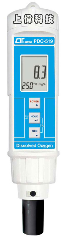 PDO-519筆型氧氣分析儀-測量範圍 : 溶氧 : 0 ~ 20.0 mg/L ±0.4 mg/L , 氧氣 : 0 ~ 100.0% ±0.7% , 溫度 : 0 ~ 50°C ±0.8°C'具有自動溫度補償及手動高度補償'雙視窗同時顯示溶氧/氧氣/溫度'外殼防水等級IP67'可記錄最大值,最小值及讀值鎖定,由上偉科技專業銷售'工程安裝'維修服務,洽詢電話02-22267567(代表號)由專人服務