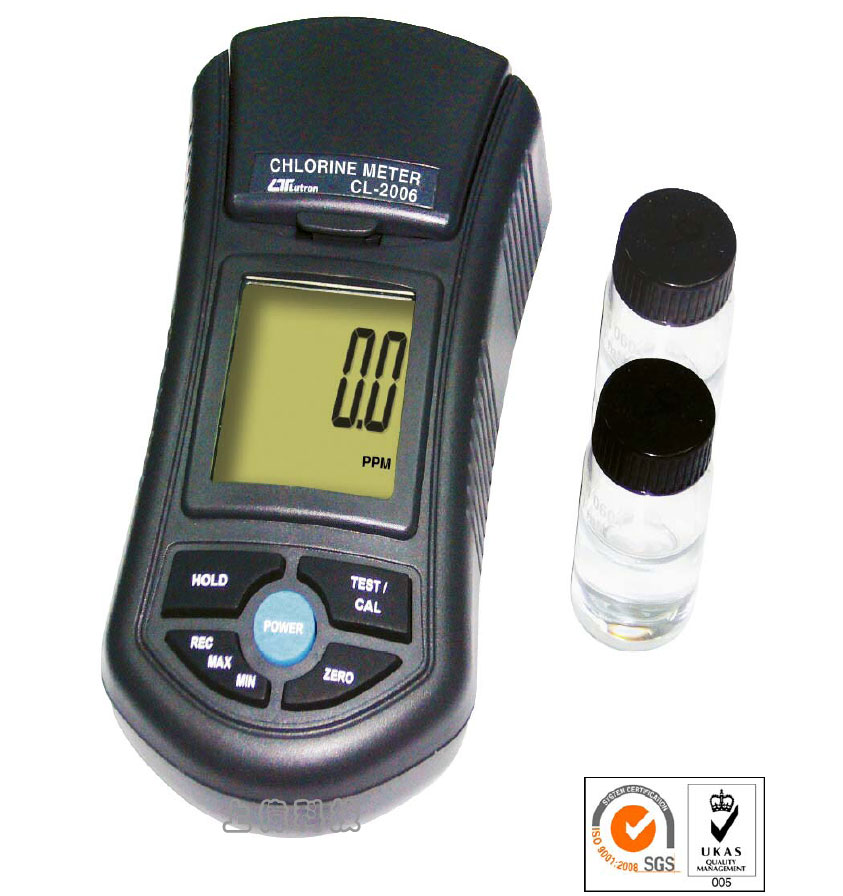 CL-2006 餘氯/總氯測試儀-餘氯測量範圍 : 0 ~ 3.50ppm (mg/L)'總氯測量範圍 : 0 ~ 3.50ppm (mg/L)'精確度 : ±0.02ppm (mg/L)'光源:發光二極體,波長525nm'光源偵測:光電管'取樣容量:10mL'可記錄最大值,最小值及讀值鎖定,由上偉科技專業銷售'工程安裝'維修服務,洽詢電話02-22267567(代表號)由專人服務