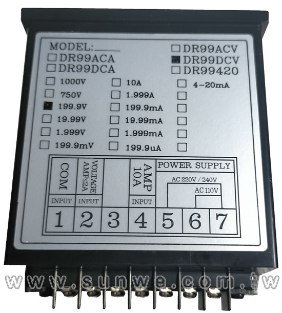 DR-99DCV 直流電壓錶頭-上偉科技www.sunwe.com.tw