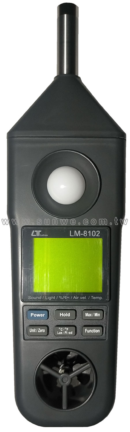 LM-8102 風速/照度/溫溼度/溫度/噪音計-上偉科技www.sunwe.com.tw