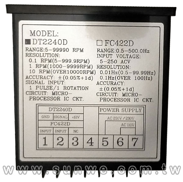 DT-2240D 盤面式轉速計,PX-01近接開關-上偉科技www.sunwe.com.tw