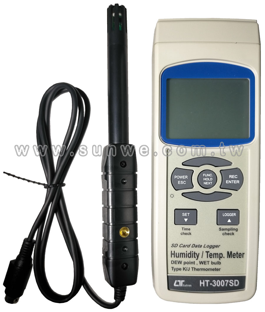 HT-3007SD 記憶式溫溼度/溫度計-上偉科技www.sunwe.com.tw