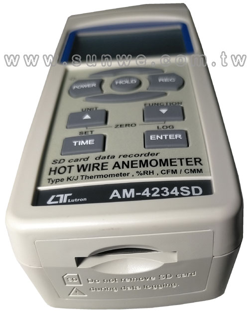 AM-4234SD 記憶式風速/風量/溫濕度計-上偉科技www.sunwe.com.tw