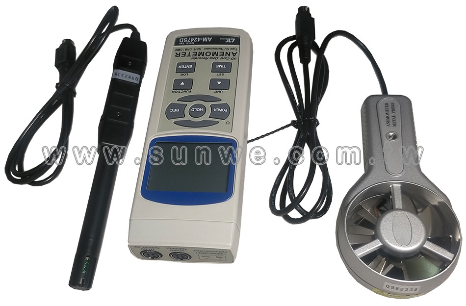 AM-4247SD 記憶式風速/風量/溫濕度計-上偉科技www.sunwe.com.tw
