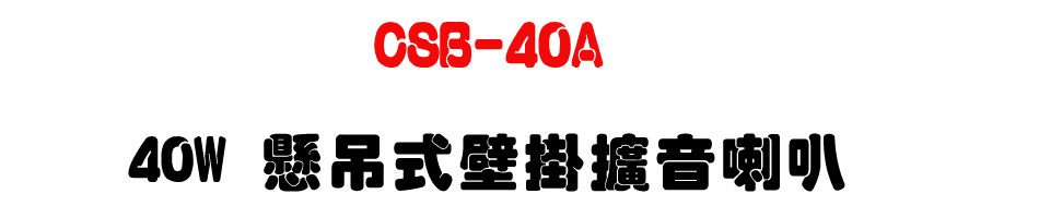 CSB-40A 40W 懸吊式壁掛擴音喇叭-上偉科技www.sunwe.com.tw